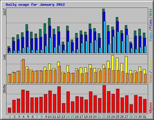 Daily usage for January 2012