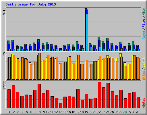Daily usage for July 2013