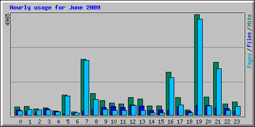 Hourly usage for June 2009