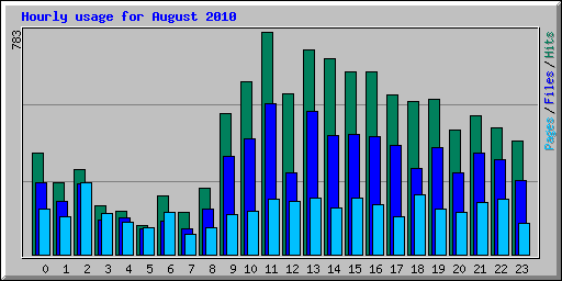 Hourly usage for August 2010