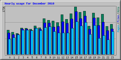 Hourly usage for December 2010