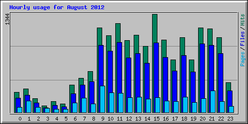 Hourly usage for August 2012