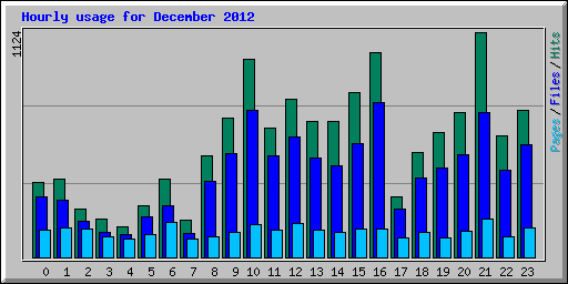 Hourly usage for December 2012