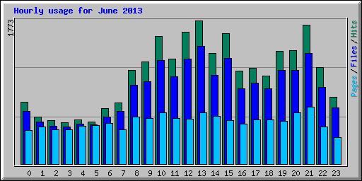Hourly usage for June 2013