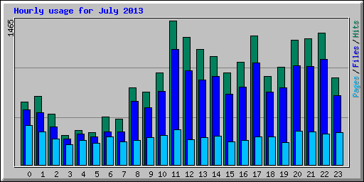 Hourly usage for July 2013