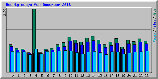 Hourly usage for December 2013