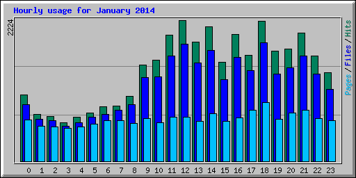 Hourly usage for January 2014