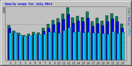 Hourly usage for July 2014