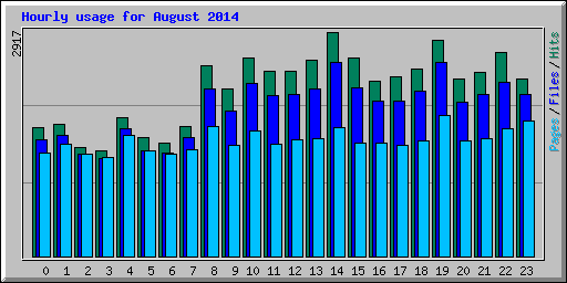 Hourly usage for August 2014