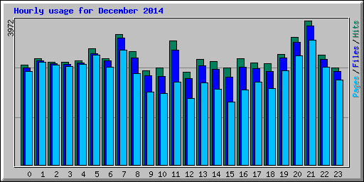 Hourly usage for December 2014