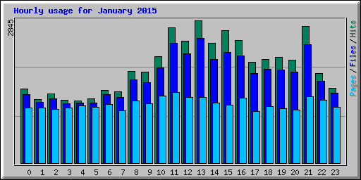 Hourly usage for January 2015