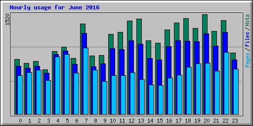Hourly usage for June 2016