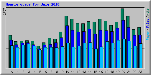 Hourly usage for July 2016