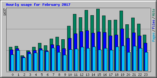 Hourly usage for February 2017