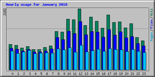 Hourly usage for January 2018