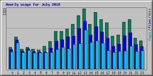 Hourly usage for July 2018