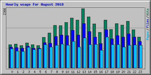 Hourly usage for August 2018