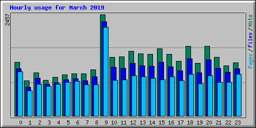 Hourly usage for March 2019