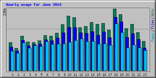 Hourly usage for June 2019